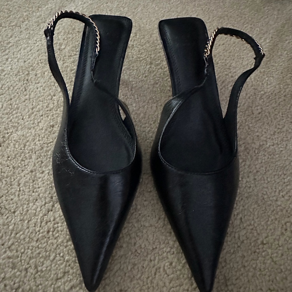 ASOS Black Pointed Slingback Heels